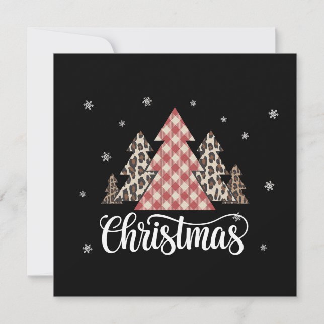 Christmas Tree Leopard Funny Xmas Holiday  Card (Front)