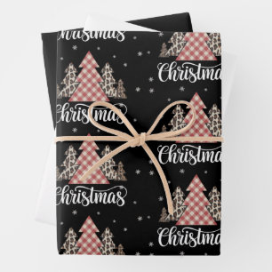Christmas Tree Leopard Funny Xmas Holiday  Wrapping Paper Sheet