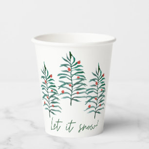 Christmas tree - Let it snow Paper Cups
