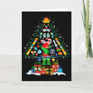 Christmas Tree Light Xmas Skiing Ski Snowboard Sno Card
