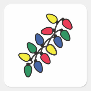 Christmas Tree Lights 50 Square Sticker