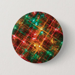 christmas tree lights 6 cm round badge