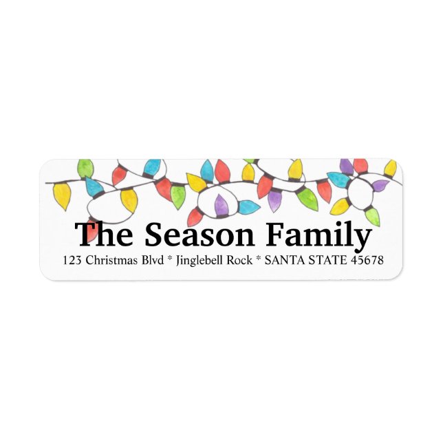 Christmas Tree Lights Address Label (Front)