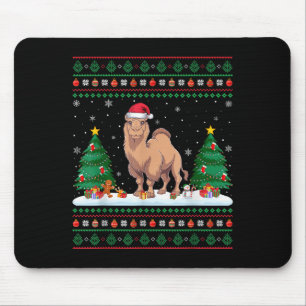 Christmas Tree Lights Bactrian Camel Santa Ugly Xm Mouse Mat