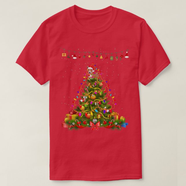 Christmas Tree Lights Basenji Dog Gift Lover Tee  (Design Front)