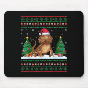 Christmas Tree Lights Bearded Dragon Santa Ugly Xm Mouse Mat