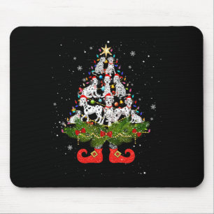 Christmas Tree Lights Cute Santa Hat Dog Lover  Mouse Mat