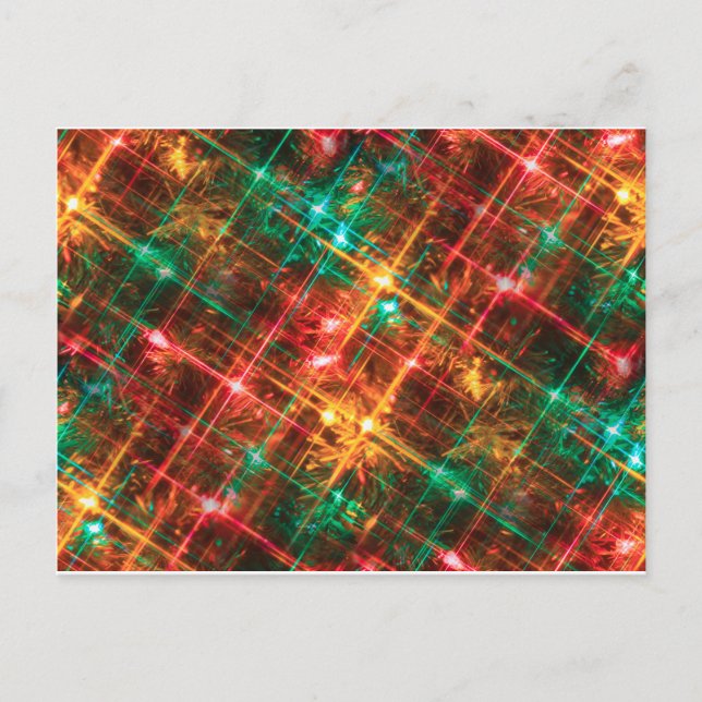 christmas tree lights holiday postcard (Front)
