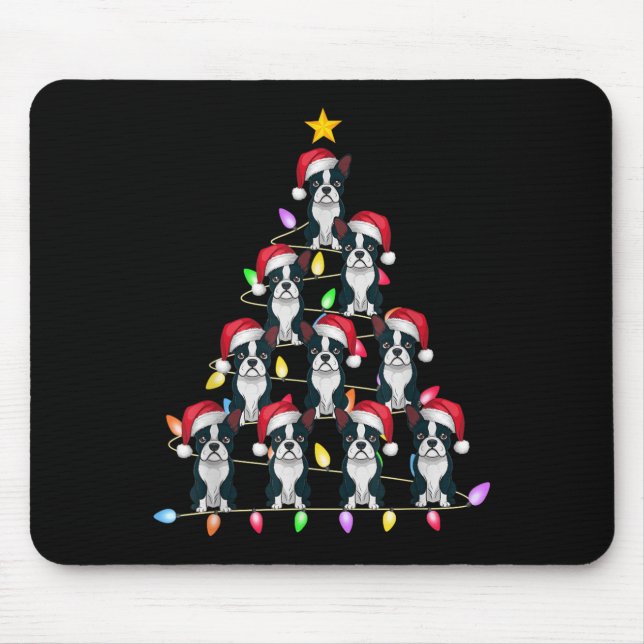 Christmas Tree Lights Men Women Santa Boston Terri Mouse Mat (Front)