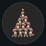 Christmas Tree Lights Men Women Santa Boxer Dog Xm Classic Round Sticker<br><div class="desc">Christmas Tree Lights Men Women Santa Boxer Dog Xmas Pjs</div>