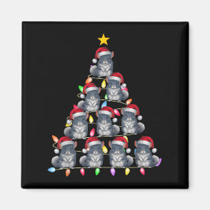 Christmas Tree Lights Men Women Santa Chinchilla X Magnet