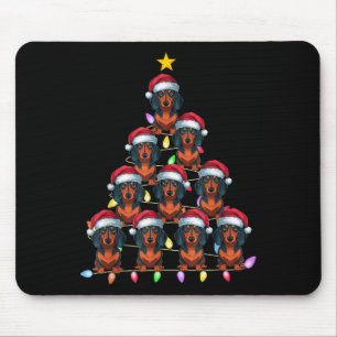 Christmas Tree Lights Men Women Santa Dachshund Do Mouse Mat