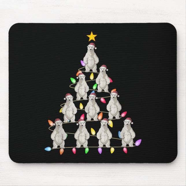 Christmas Tree Lights Men Women Santa Lar Bear Xma Mouse Mat (Front)