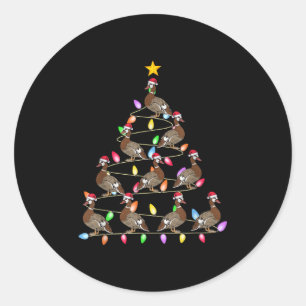 Christmas Tree Lights Men Women Santa Muscovy Duck Classic Round Sticker