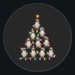 Christmas Tree Lights Men Women Santa Penguin Xmas Classic Round Sticker<br><div class="desc">Christmas Tree Lights Men Women Santa Penguin Xmas Pjs</div>
