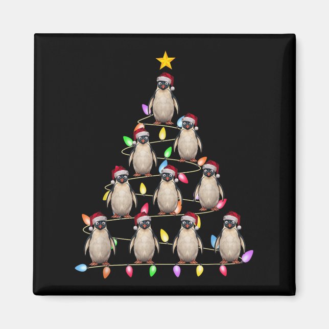 Christmas Tree Lights Men Women Santa Penguin Xmas Magnet (Front)