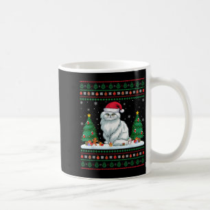 Christmas Tree Lights Persian Cat Santa Ugly Xmas  Coffee Mug
