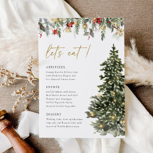 Christmas Tree Lights Pine Winter Wedding Dinner Menu