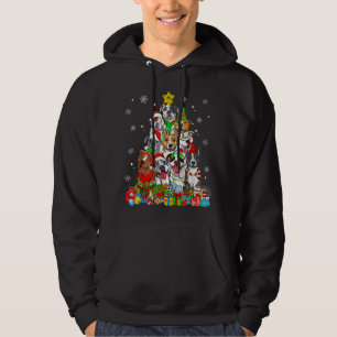 Christmas Tree Lights Pitbull Dog Lover Xmas Pajam Hoodie