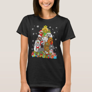 Christmas Tree Lights Poodle Dog Lover Xmas Pajama T-Shirt
