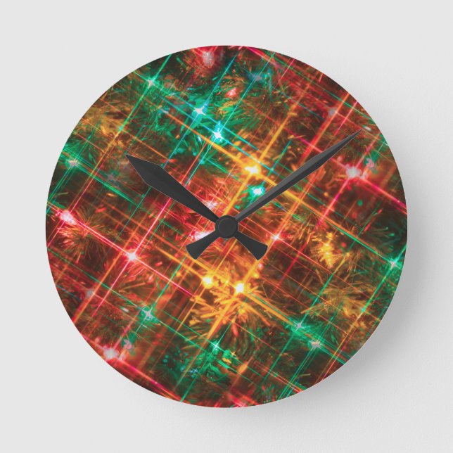 christmas tree lights round clock (Front)