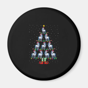 Christmas Tree Lights Santa Hat ELF Unicorn Xmas T Magnet