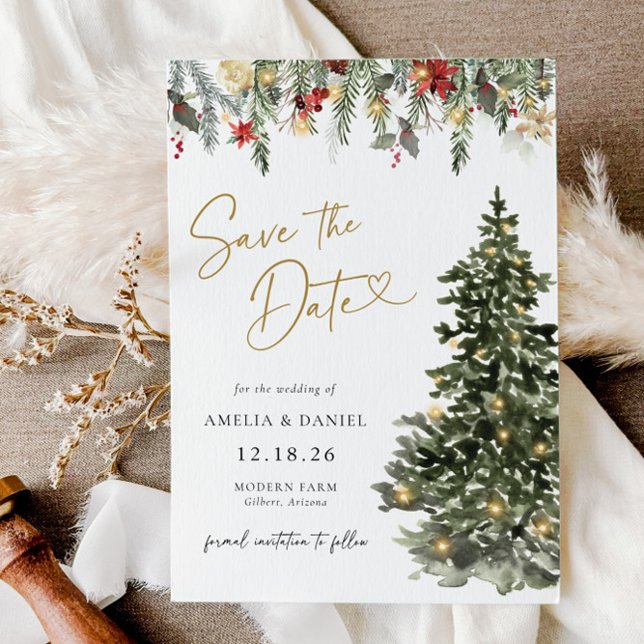 Christmas Tree Lights Save The Date Invitation (Save The Date Invitation)