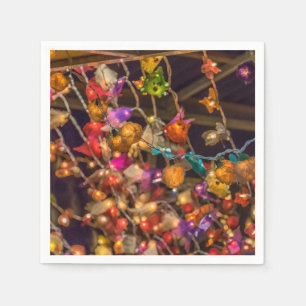 Christmas tree lights up close napkins