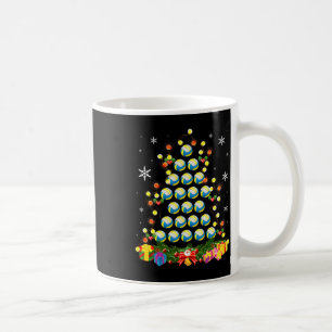 Christmas Tree Lights Volleyball Ball Santa Hat Xm Coffee Mug