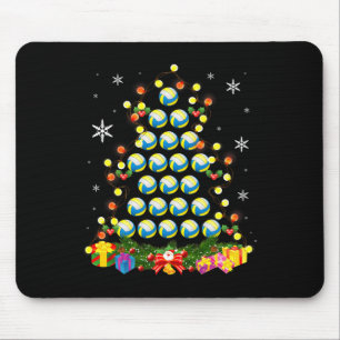Christmas Tree Lights Volleyball Ball Santa Hat Xm Mouse Mat