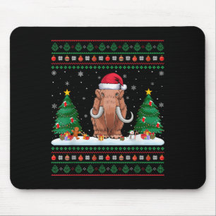 Christmas Tree Lights Woolly Mammoth Santa Ugly Xm Mouse Mat