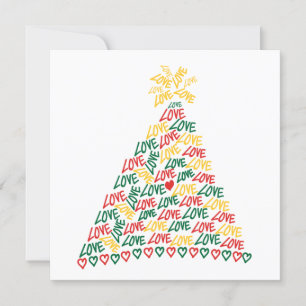 Christmas Tree Love Flat Christmas Card