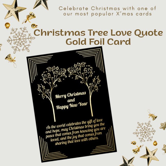 Christmas Tree Love Quote Gold Foil Card (Creator Uploaded)