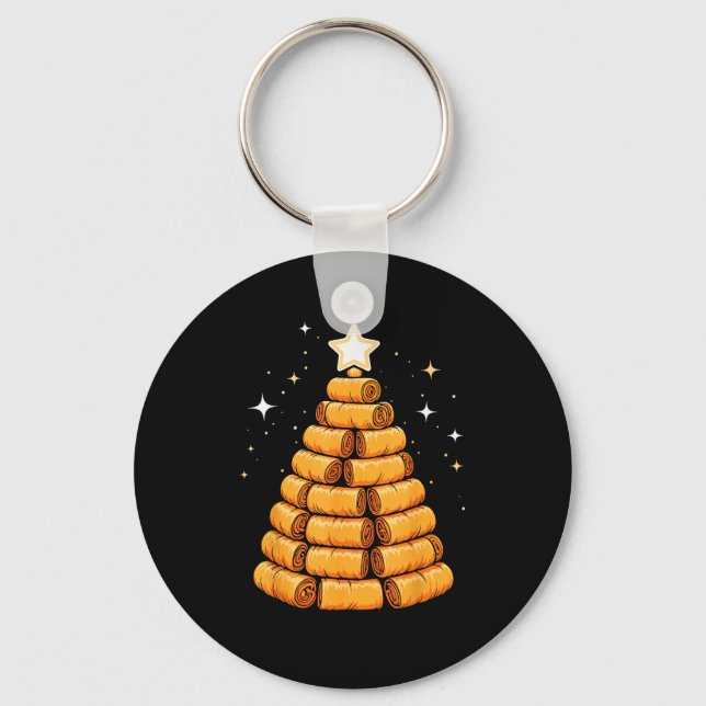 Christmas Tree Luma Filino Spring Rolls  Key Ring (Front)