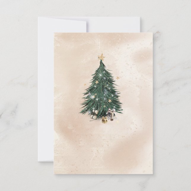 Christmas Tree Luxury Greeting Card (Back)