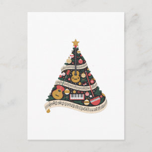 Christmas Tree Made from Musical Instruments Postcard