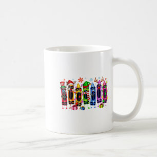 Christmas Tree Made Of Crayons School Teacher Life Coffee Mug