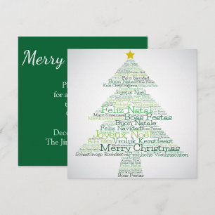 Christmas tree made of 'Merry Christmas' words Invitation