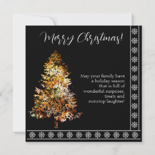 Christmas tree made of snowflakes black background