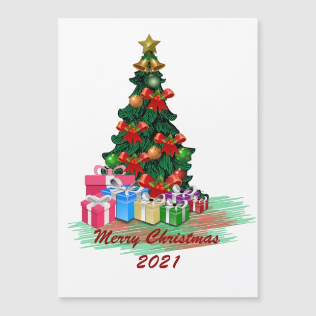 Christmas Tree Magnetic Card (Front)