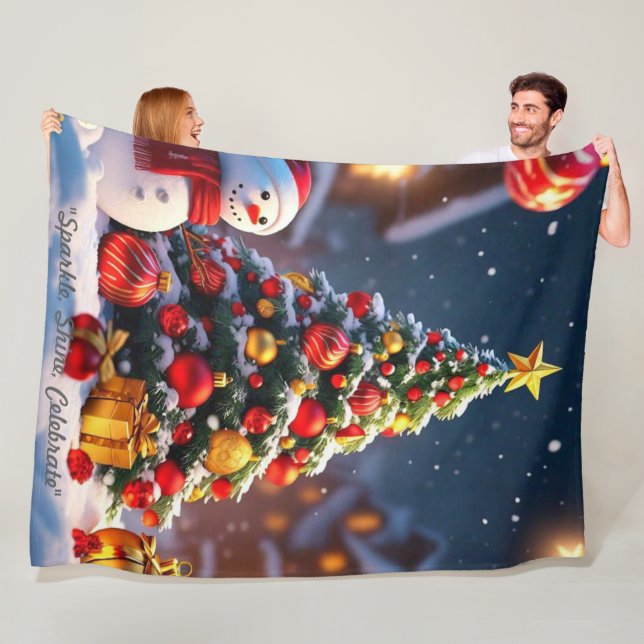 "Christmas Tree Majesty" Fleece Blanket (In Situ)