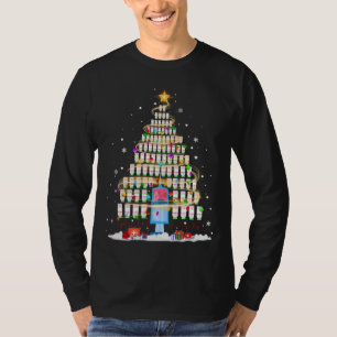 Christmas Tree Medical Tools Funny Nurse At Xmas L T-Shirt