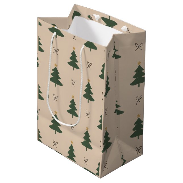 Christmas tree medium gift bag (Front Angled)