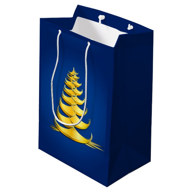 Christmas Tree Medium Gift Bag (Back Angled)