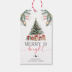 Christmas Tree Merry and Bright Gift Tags