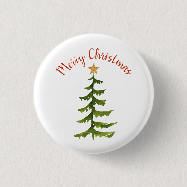 Christmas Tree Merry Christmas  3 Cm Round Badge (Front)