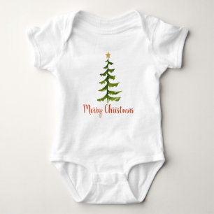Christmas Tree Merry Christmas  Baby Bodysuit