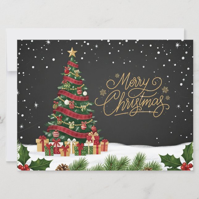 Christmas tree Merry Christmas card (Front)