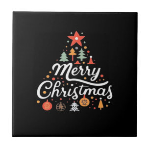 Christmas Tree Merry Christmas Classic Tile