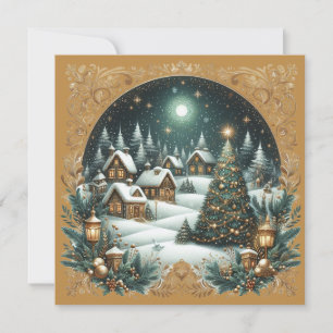 Christmas tree & Merry Christmas customisable Holiday Card